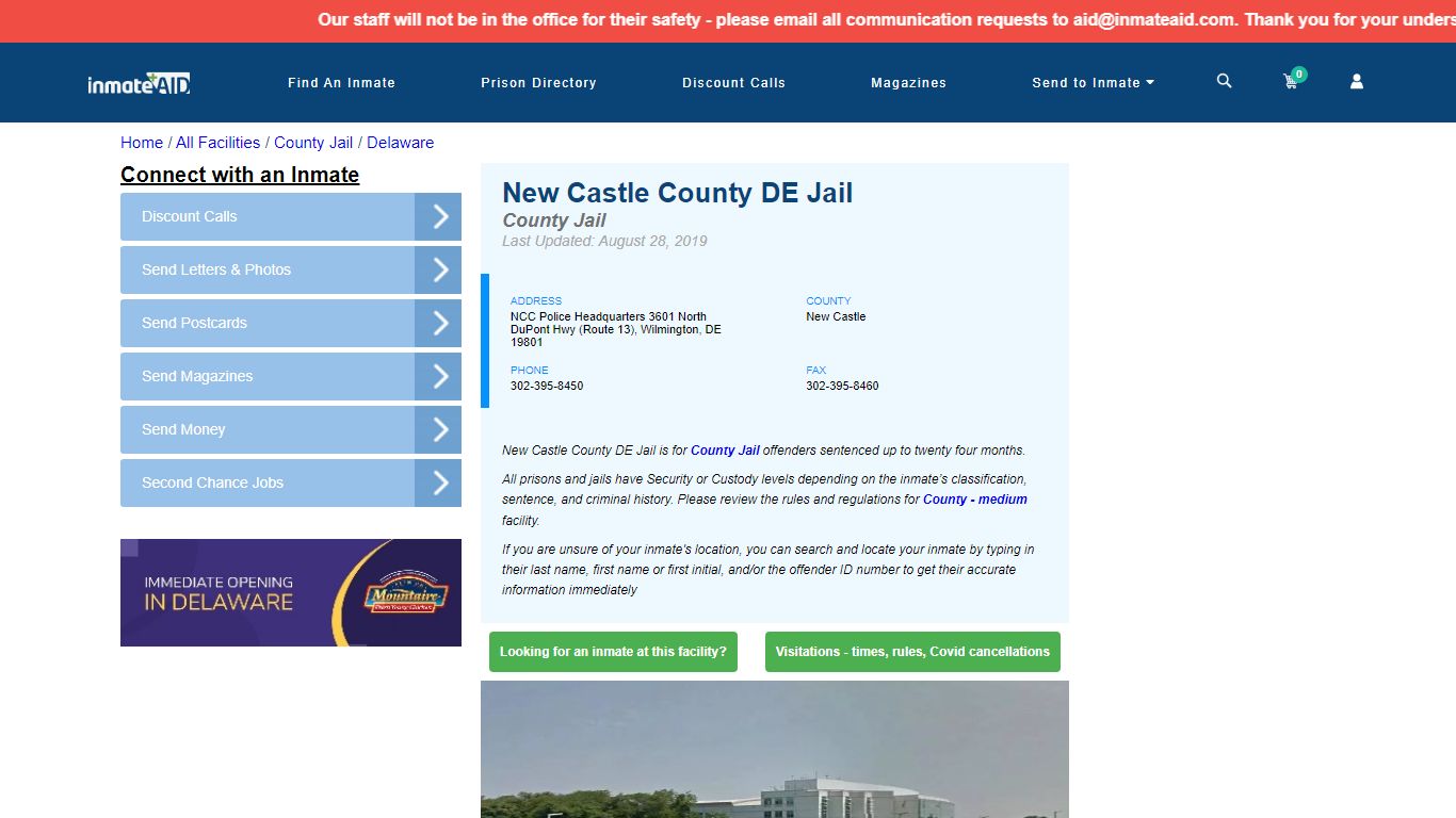 New Castle County DE Jail - Inmate Locator - Wilmington, DE