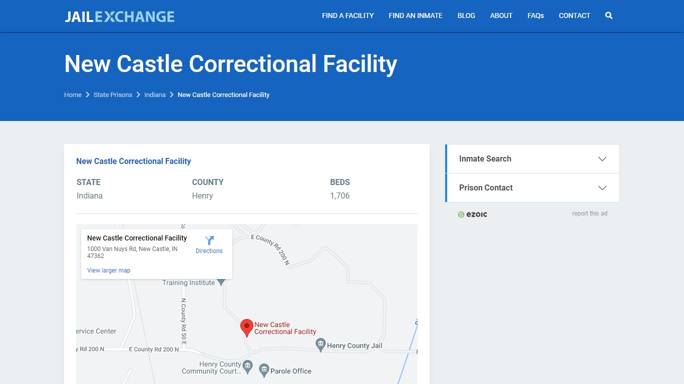 New Castle Correctional Facility Prisoner Search ...